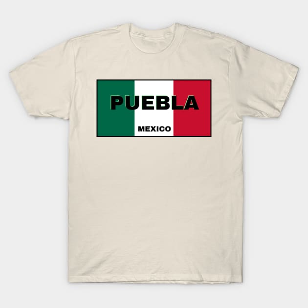 Puebla City in Mexican Flag Colors T-Shirt by aybe7elf